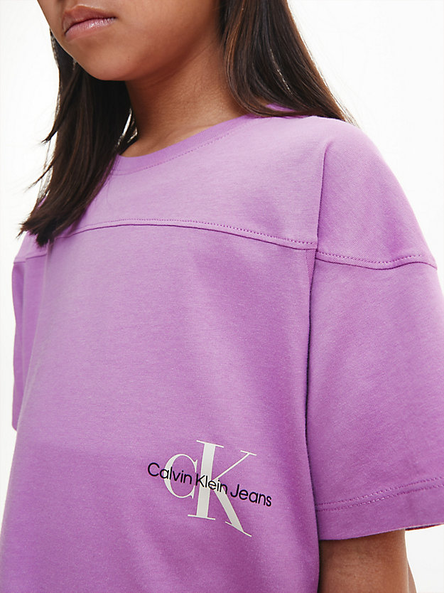 IRIS ORCHID Organic Cotton Logo T-shirt for girls CALVIN KLEIN JEANS