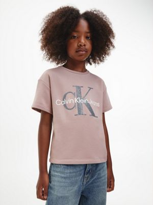  logo t-shirt for girls calvin klein jeans