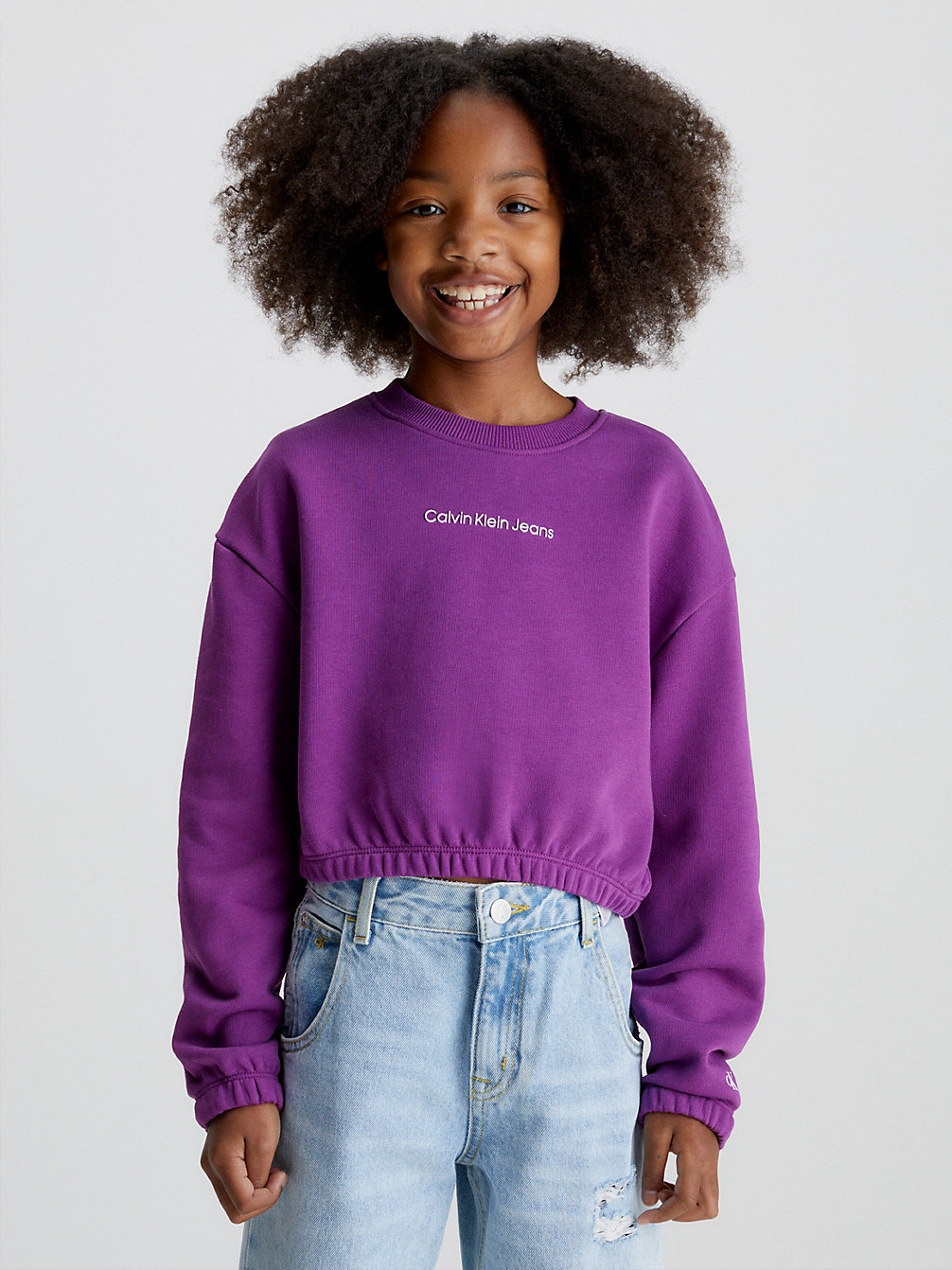 FIERY GRAPE Relaxed Sweatshirt Met Logo undefined girls Calvin Klein