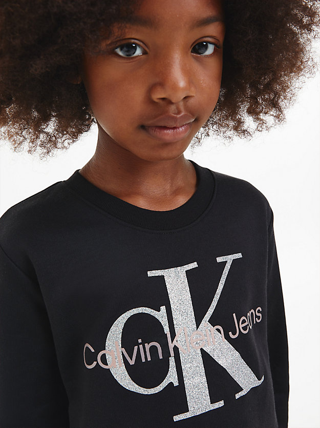 CK BLACK Sudadera relaxed con logo de girls CALVIN KLEIN JEANS