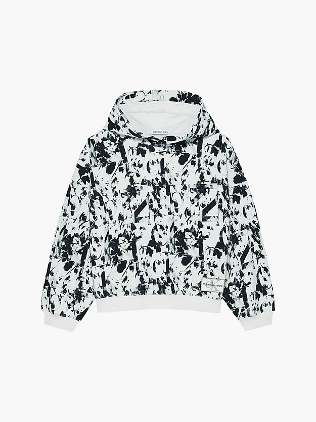 active aop relaxed logo hoodie for girls calvin klein jeans