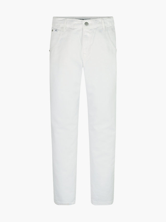 white coated barrel leg jeans for girls calvin klein jeans