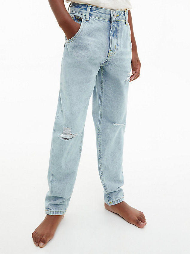 blue barrel leg jeans für maedchen - calvin klein jeans