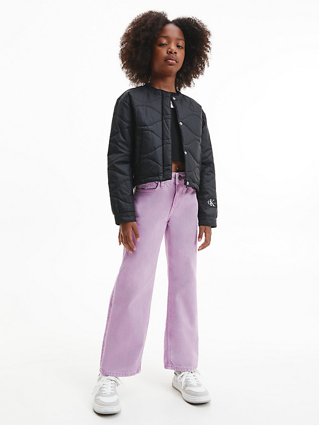purple high rise wide leg jeans for girls calvin klein jeans