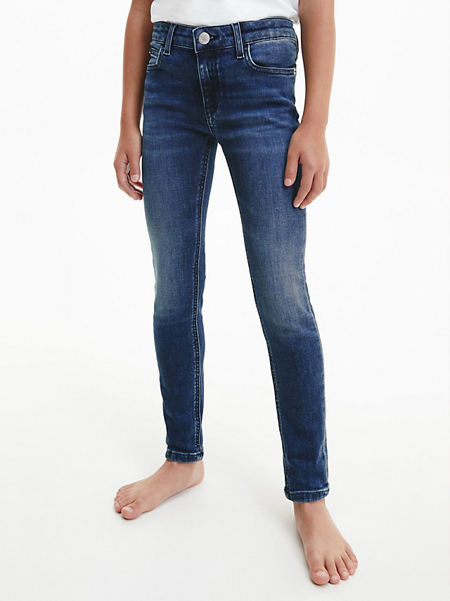 Essential Dark Blue Mid Rise Skinny Jeans undefined girls Calvin Klein