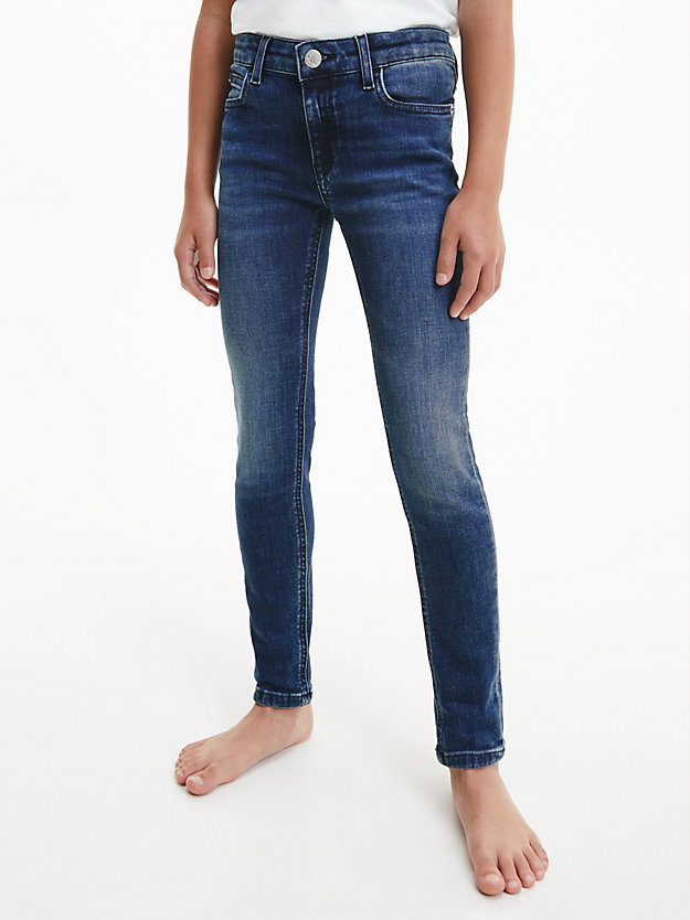ESSENTIAL DARK BLUE Mid Rise Skinny Jeans for girls CALVIN KLEIN JEANS