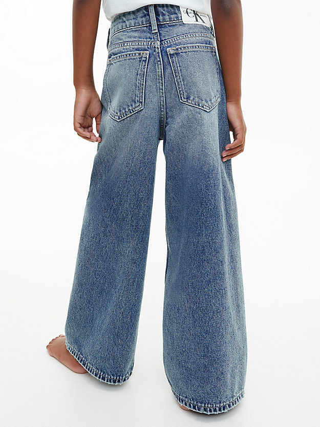 visual light blue extreme wide leg jeans for girls calvin klein jeans