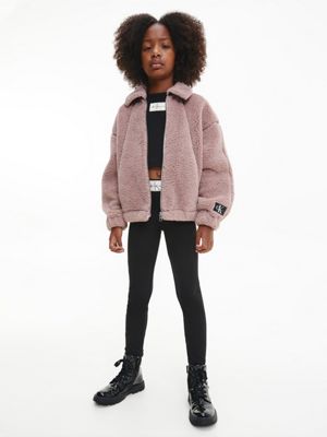CK BLACK Slim Ribbed Leggings for girls CALVIN KLEIN JEANS