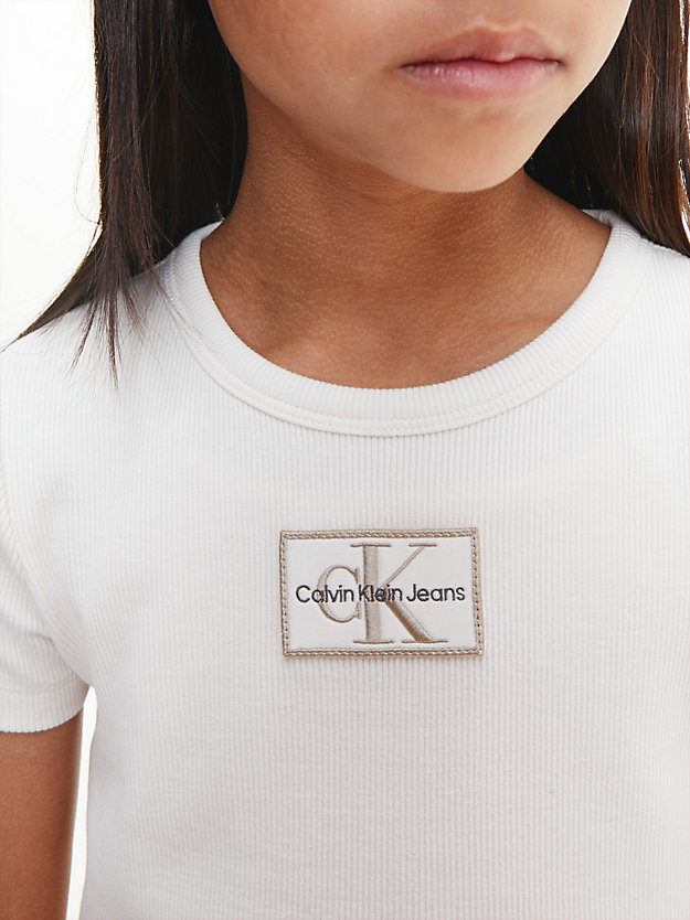 IVORY Ribbed Top for girls CALVIN KLEIN JEANS
