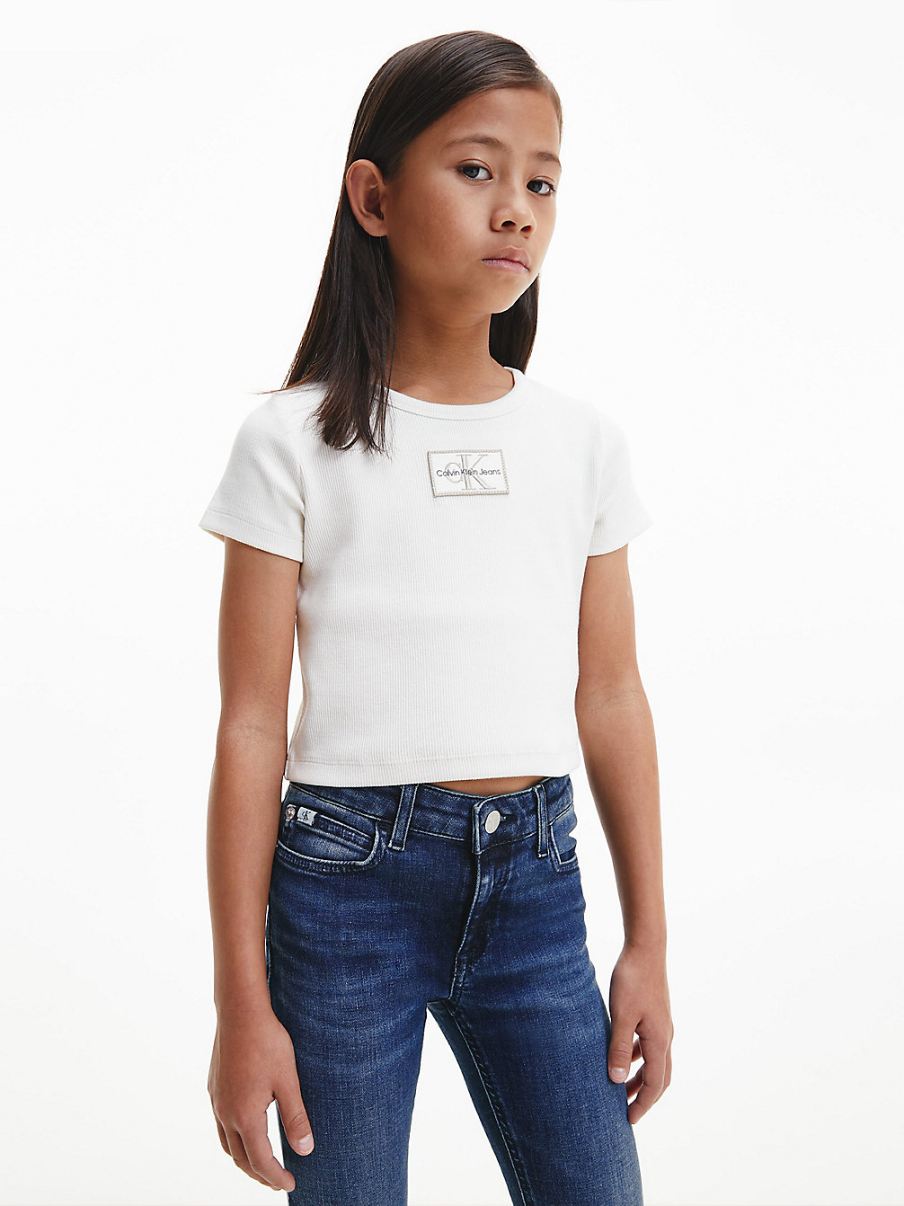 IVORY Ribbed Top undefined girls Calvin Klein