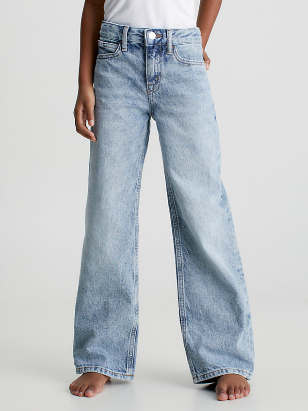 blue wide leg jeans für maedchen - calvin klein jeans