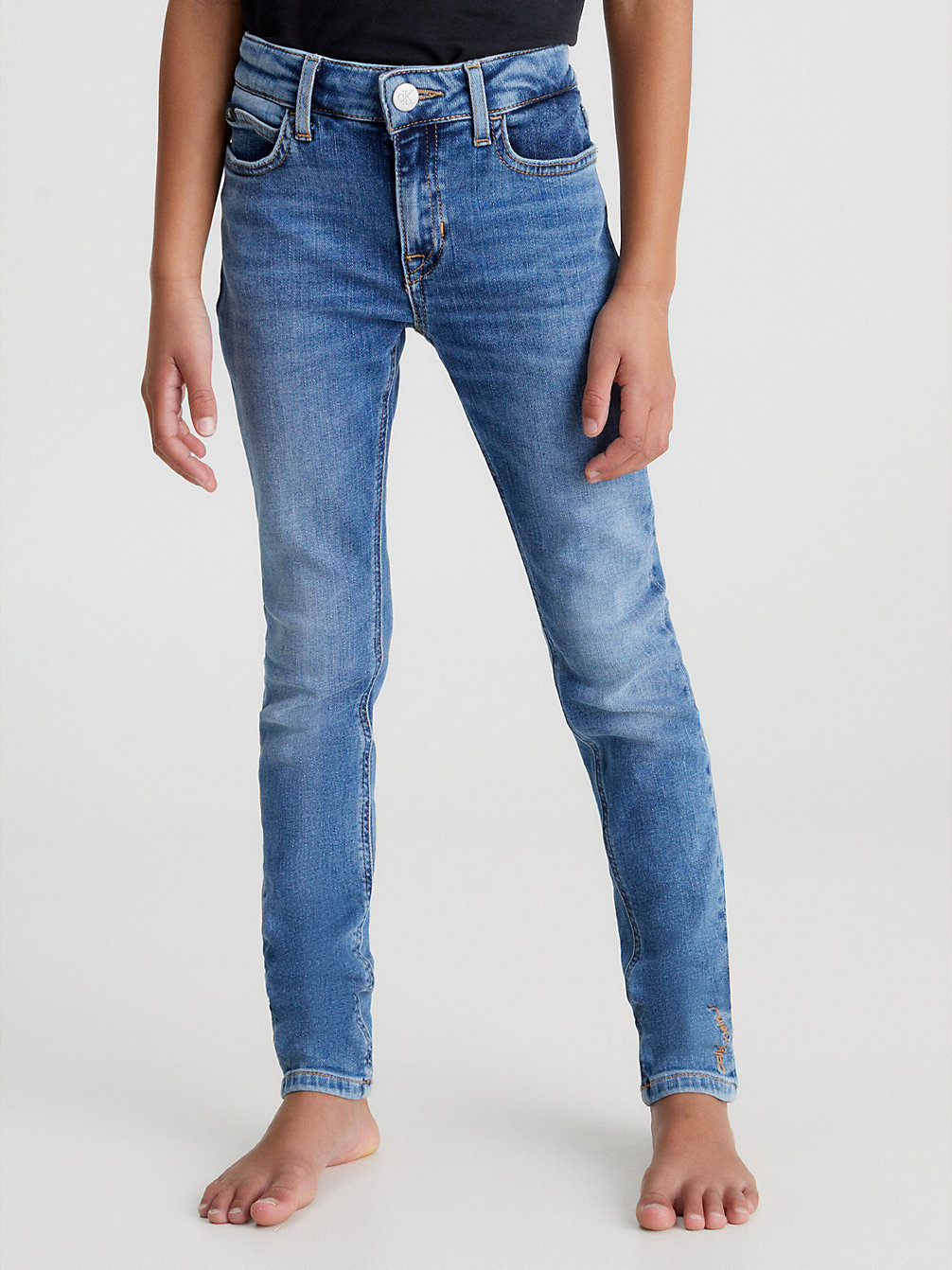 STORMY BLUE Jean Skinny Mid Rise undefined filles Calvin Klein
