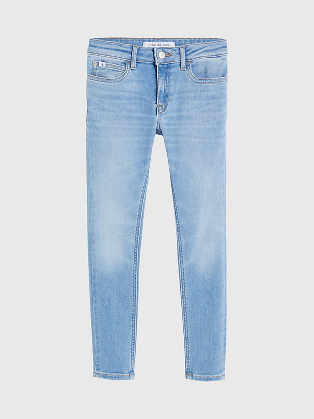 blue mid rise skinny jeans for girls calvin klein jeans