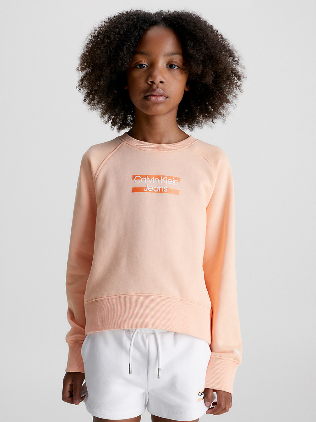 FRESH CANTALOUPE Organic Cotton Logo Sweatshirt undefined girls Calvin Klein