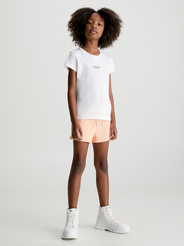 bright white slim organic cotton t-shirt for girls calvin klein jeans