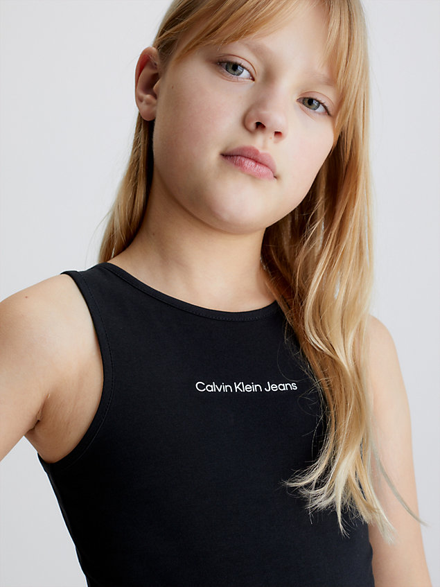 canotta con logo black da bambina calvin klein jeans