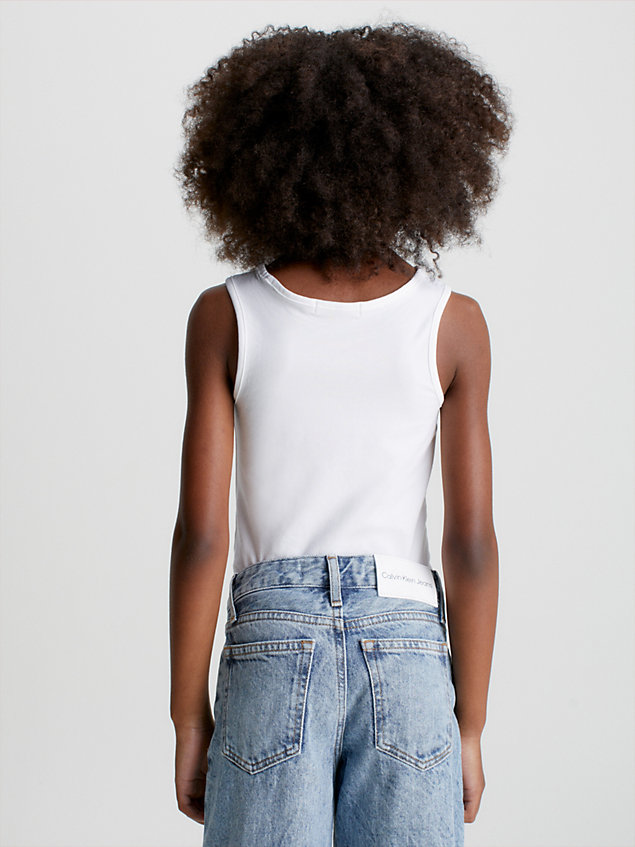 white logo tank top for girls calvin klein jeans