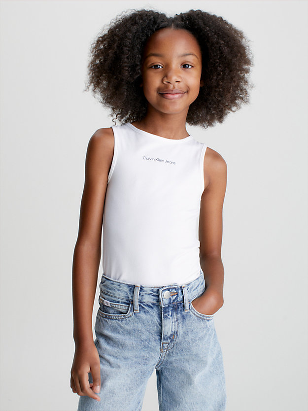 bright white logo tank top for girls calvin klein jeans