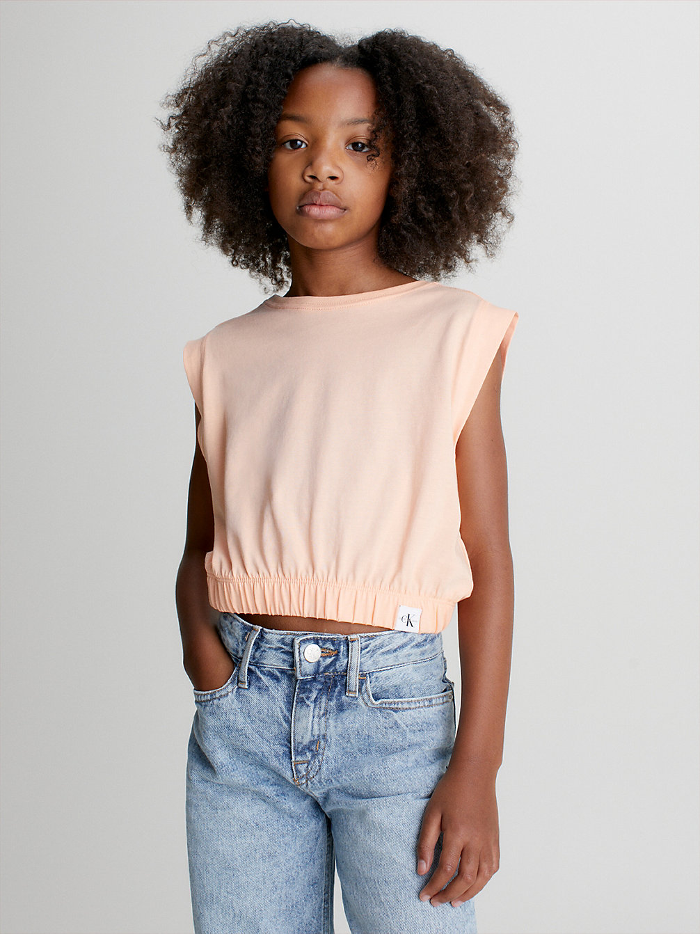 FRESH CANTALOUPE Organic Cotton Cap Sleeve Top undefined girls Calvin Klein