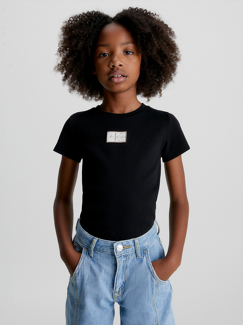 CK BLACK Geripptes Top undefined girls Calvin Klein