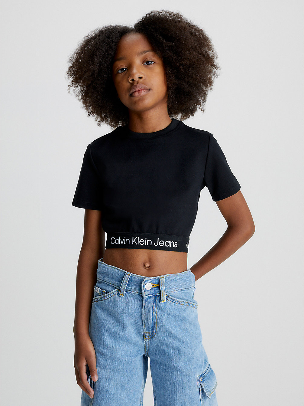 CK BLACK > Top Z Logo Z Materiału Punto Milano > undefined girls - Calvin Klein