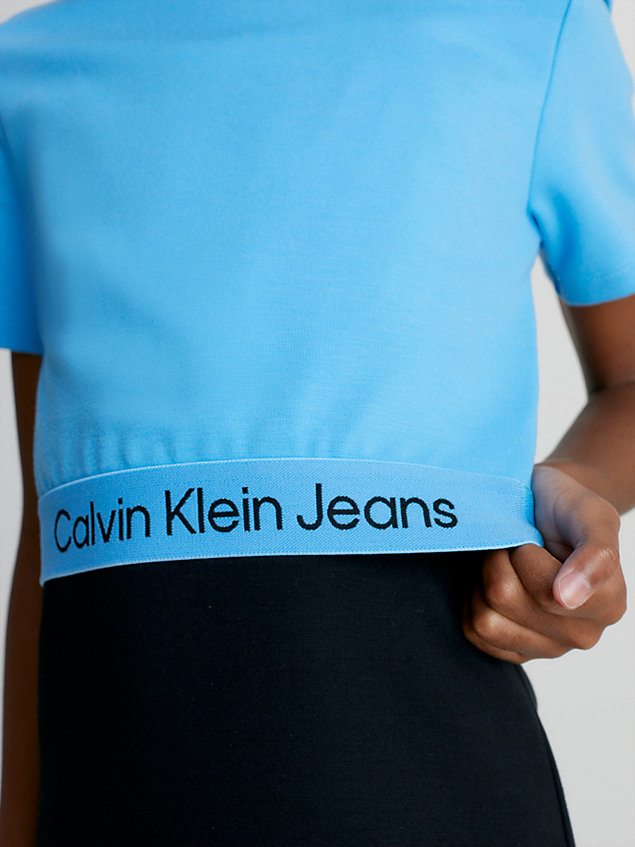 blue punto milano top mit logo für maedchen - calvin klein jeans