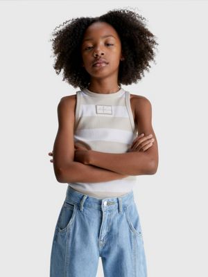 ribbed racer tank top for girls calvin klein jeans