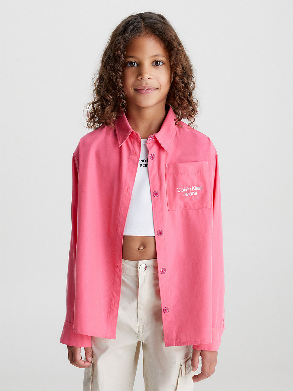 PINK FLASH Relaxed Lyocell Overshirt undefined girls Calvin Klein