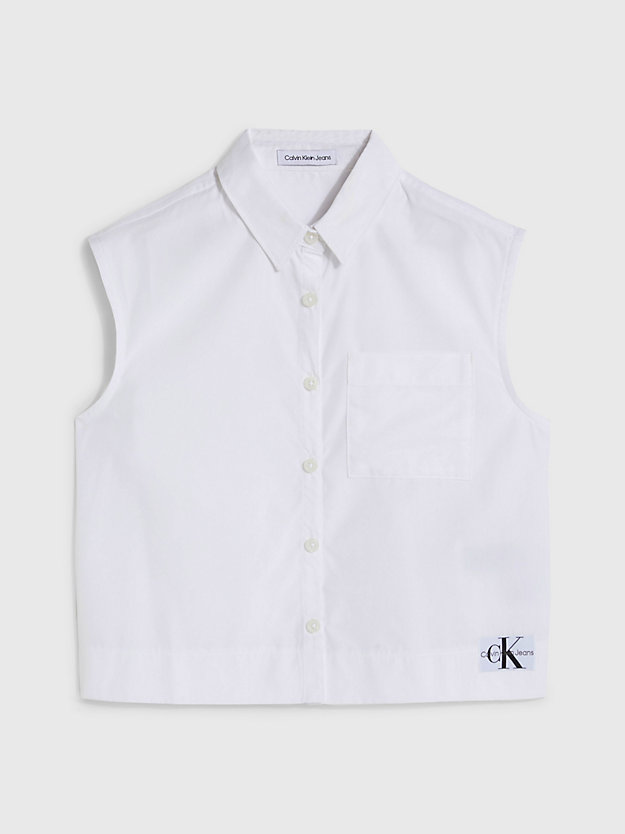 BRIGHT WHITE Lyocell Sleeveless Shirt for girls CALVIN KLEIN JEANS