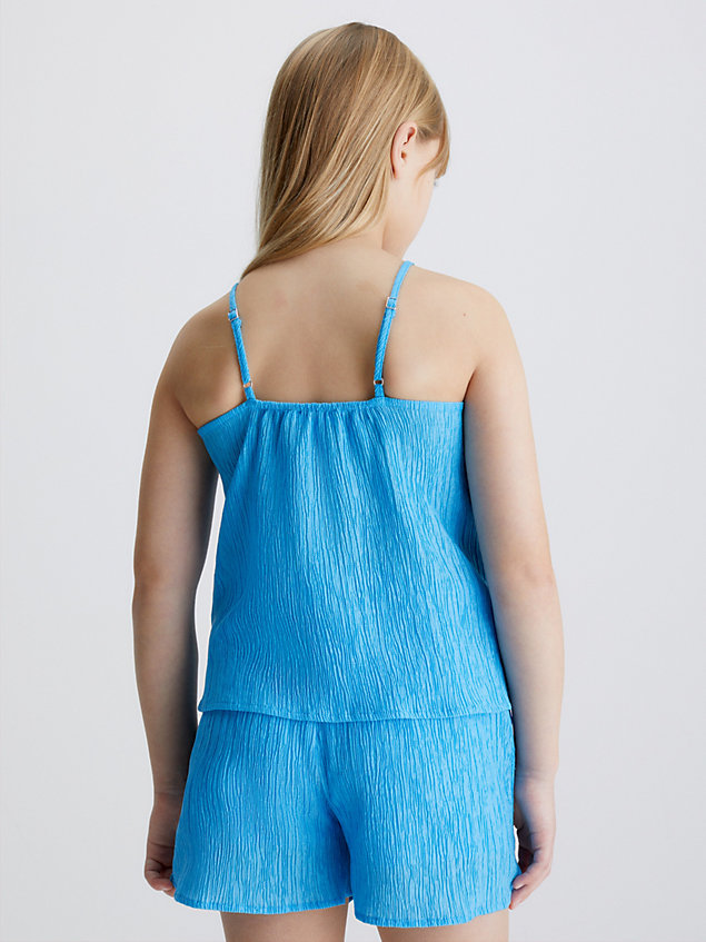 blue crinkle lyocell cami top for girls calvin klein jeans
