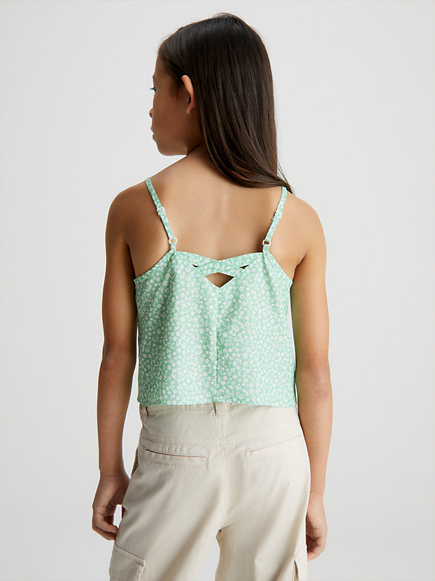 green lyocell floral print cami top for girls calvin klein jeans
