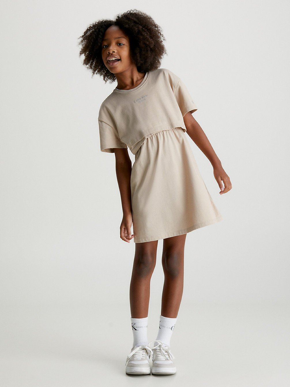 MERINO Überlappendes T-Shirt-Kleid undefined girls Calvin Klein