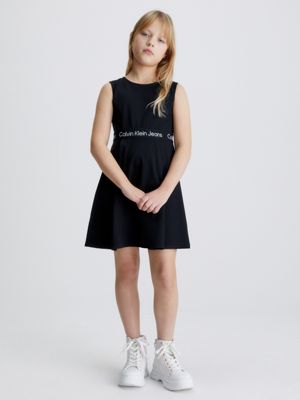 Calvin Klein Childrens Girls Dress Offwhite 1
