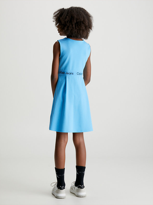 blue flared milano dress for girls calvin klein jeans