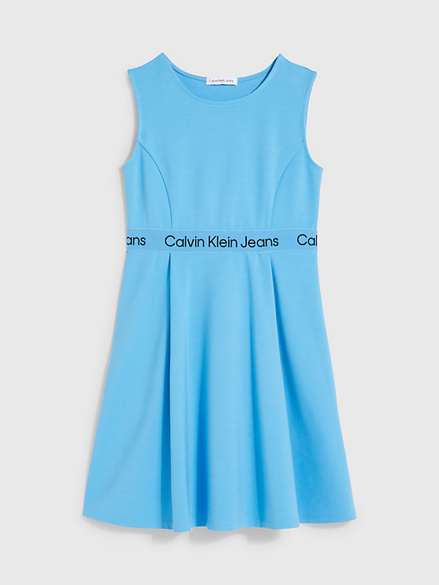 blue flared milano dress for girls calvin klein jeans