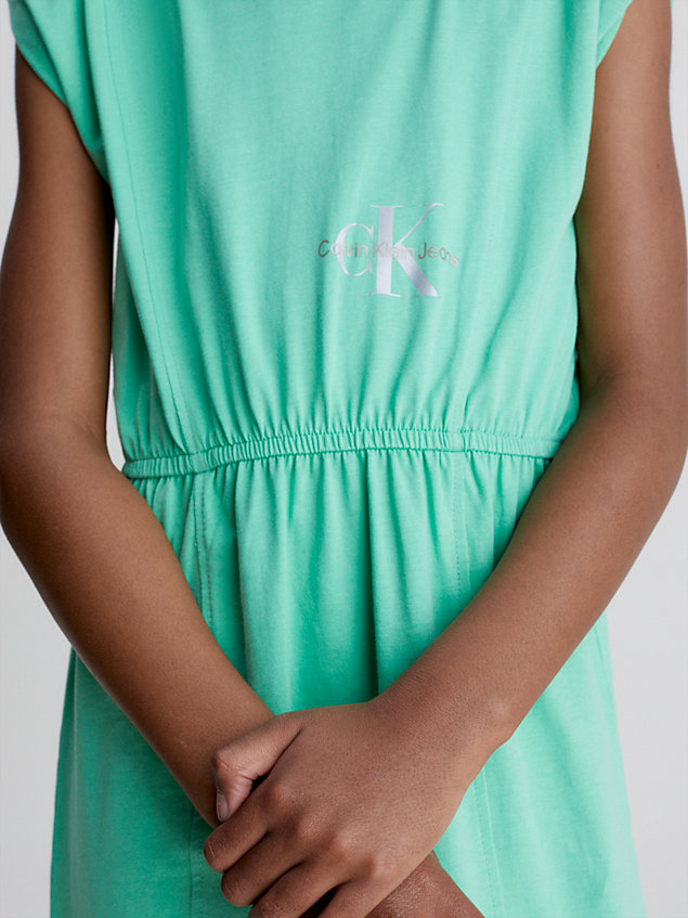 green midi t-shirt dress for girls calvin klein jeans