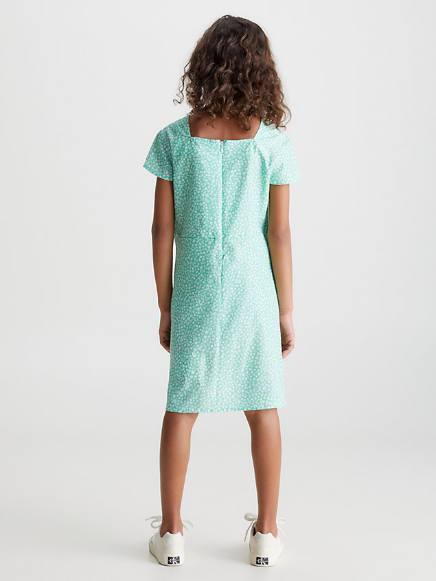 green lyocell printed dress for girls calvin klein jeans