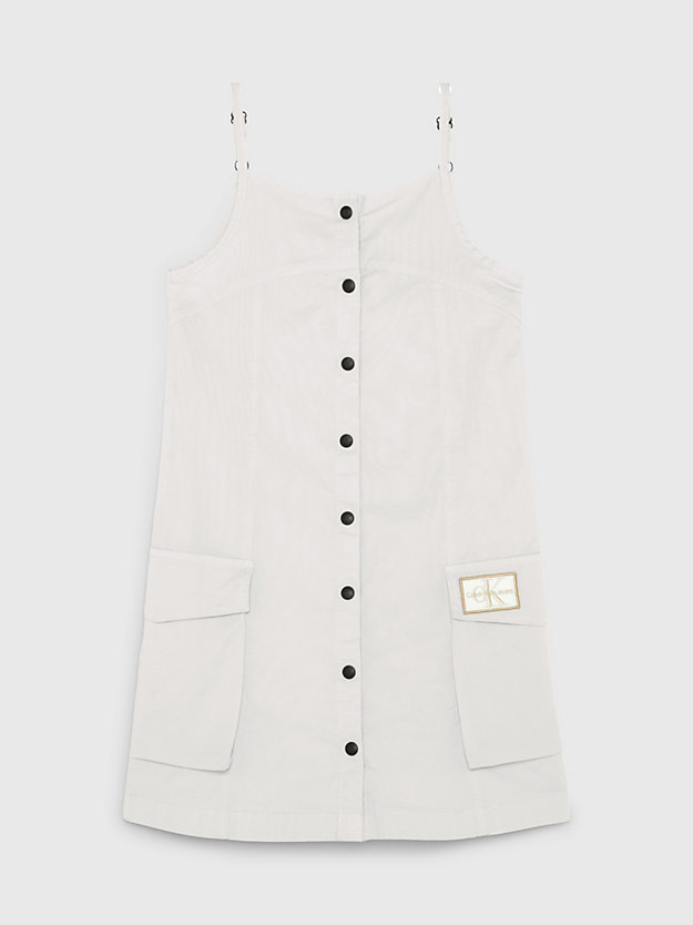 classic beige button down strap dress for girls calvin klein jeans