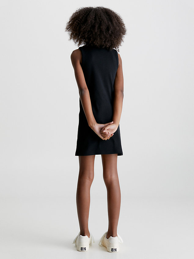 black ribbed sleeveless dress for girls calvin klein jeans