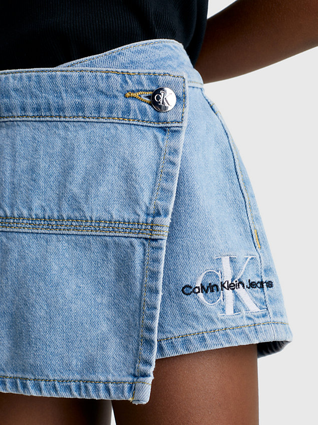 blue denim mini skort for girls calvin klein jeans