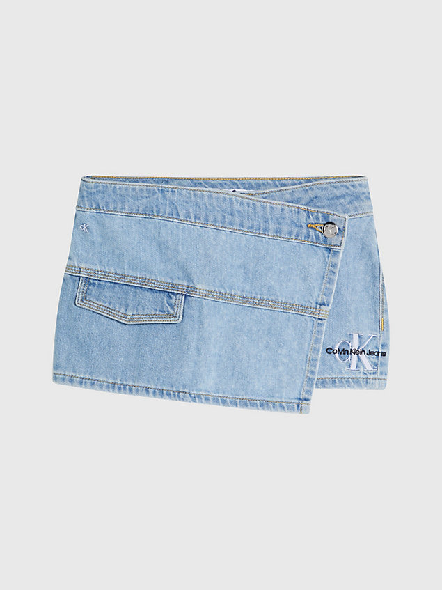 blue denim miniskort voor meisjes - calvin klein jeans