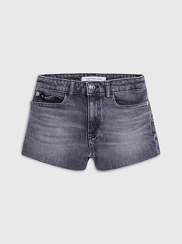 washed grey black high rise wide denim shorts for girls calvin klein jeans