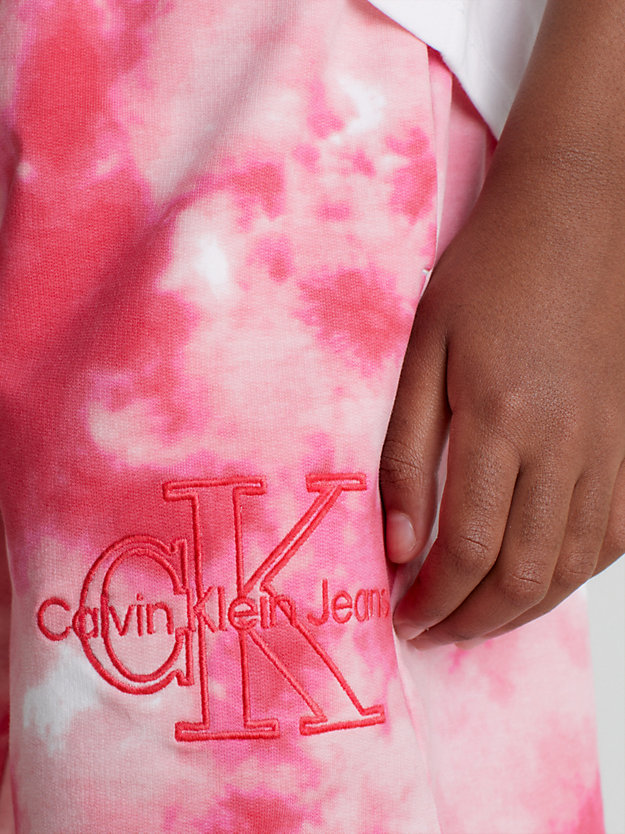 NATURE PINK AOP Tie Dye Shorts for girls CALVIN KLEIN JEANS