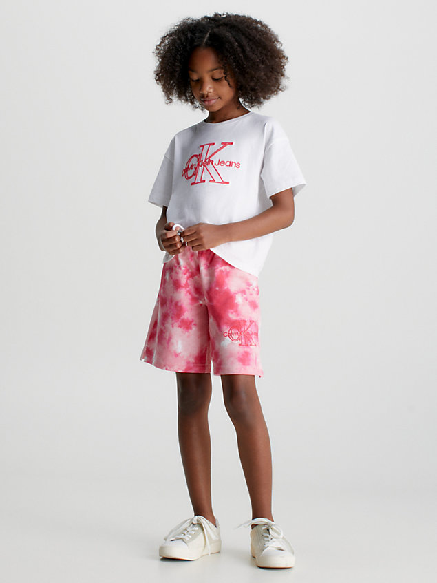 pink tie-dye korte broek voor meisjes - calvin klein jeans