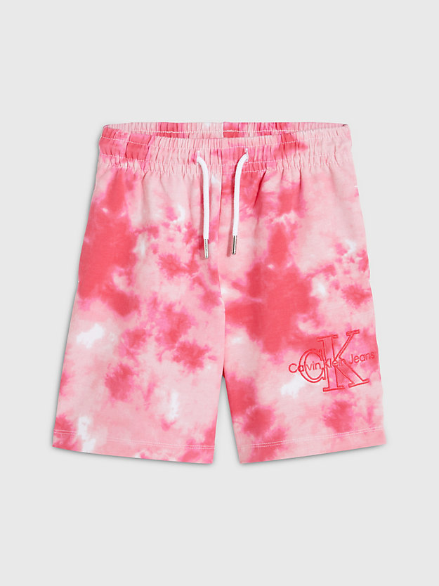 nature pink aop tie dye shorts for girls calvin klein jeans