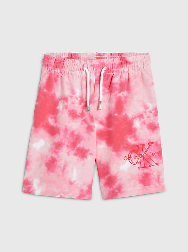 pink shorts mit batikfärbung für maedchen - calvin klein jeans