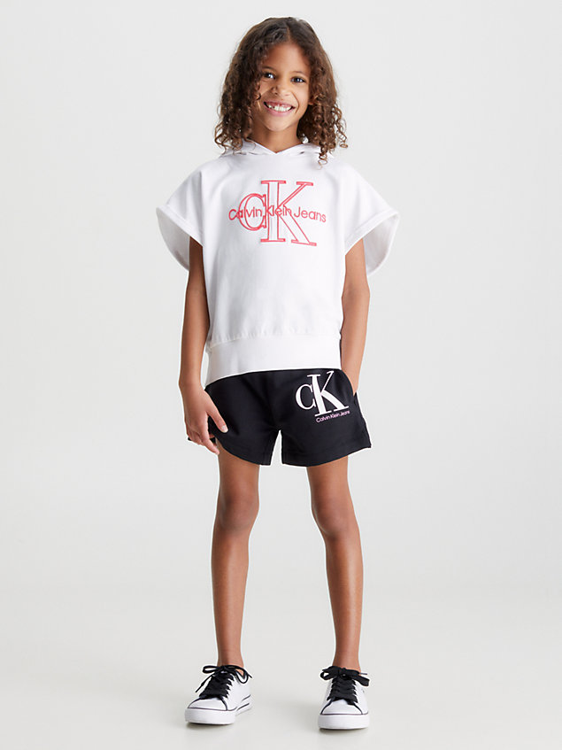 black colour reveal logo shorts for girls calvin klein jeans