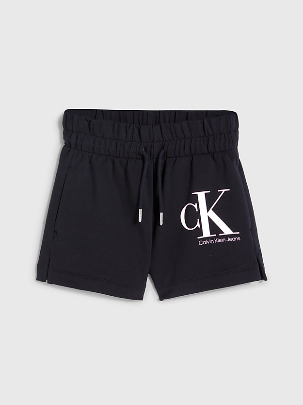 ck black colour reveal logo shorts for girls calvin klein jeans