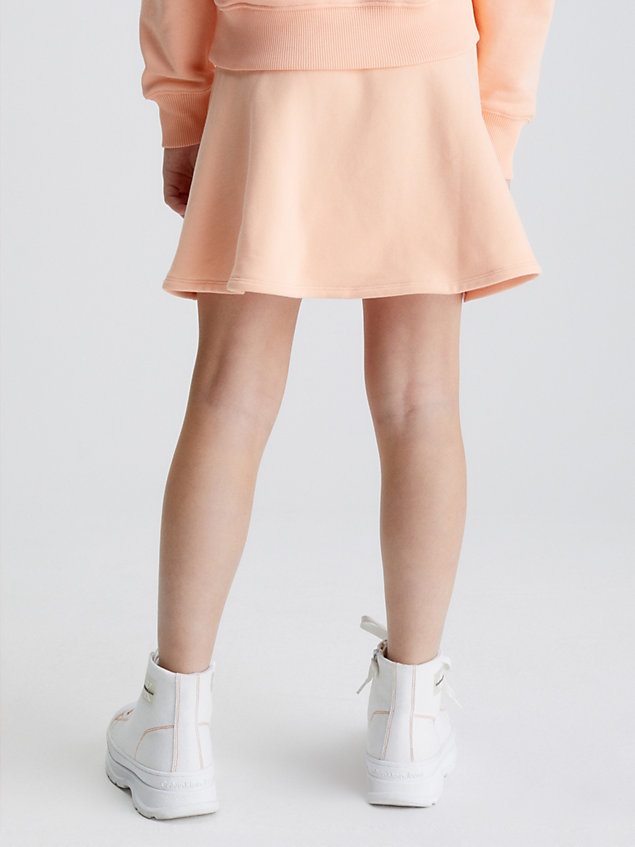 orange stretch terry flared skirt for girls calvin klein jeans