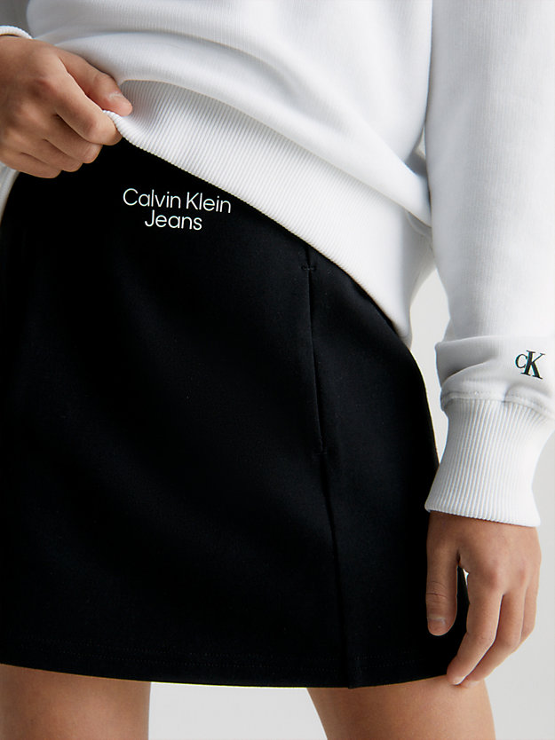 CK BLACK Punto Milano Logo Skirt for girls CALVIN KLEIN JEANS